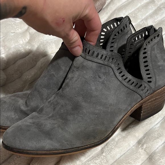 Vince Camuto Charcoal Suede Ankle Booties - Picture 1 of 7